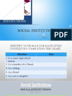 Lesson 11 Social Instititution