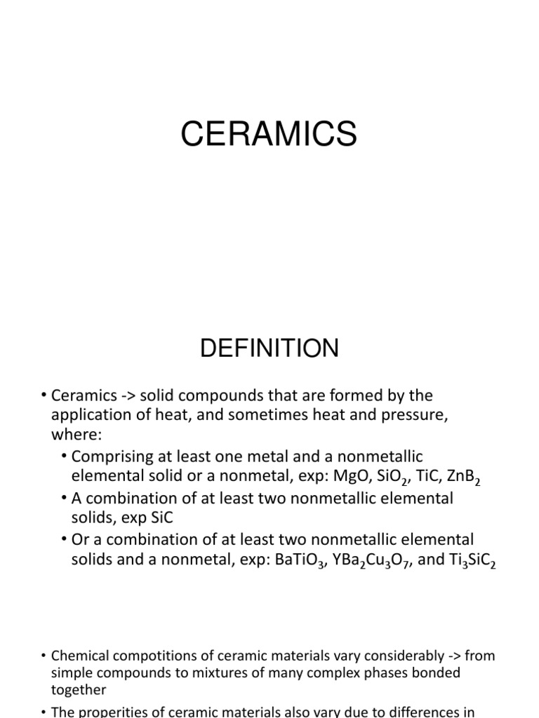 CERAMICS PDF Ceramics Chemical Compounds