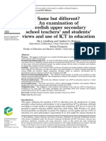 Same but different An examination of Swedish upper secondary school teachers’ and students’ views and use of ICT in education