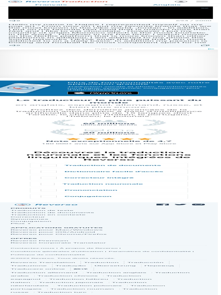 Reverso Traduction Gratuite, Dictionnaire | PDF | jeu de Google | Langues