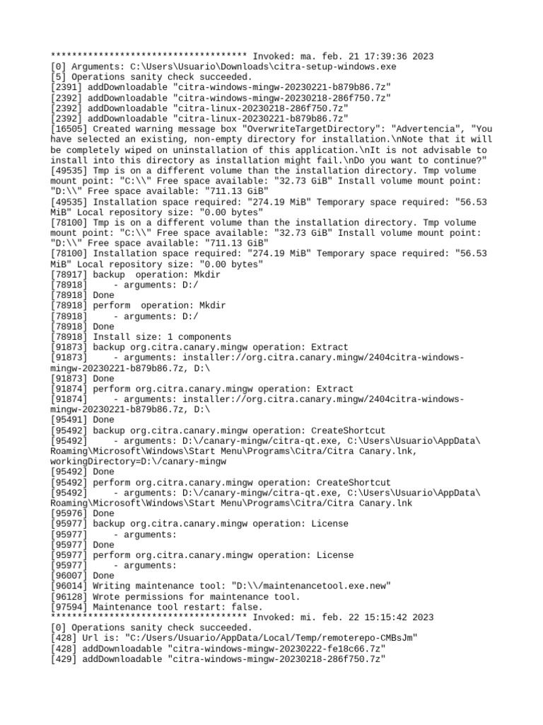 Installation Log PDF Microsoft Windows Information Technology