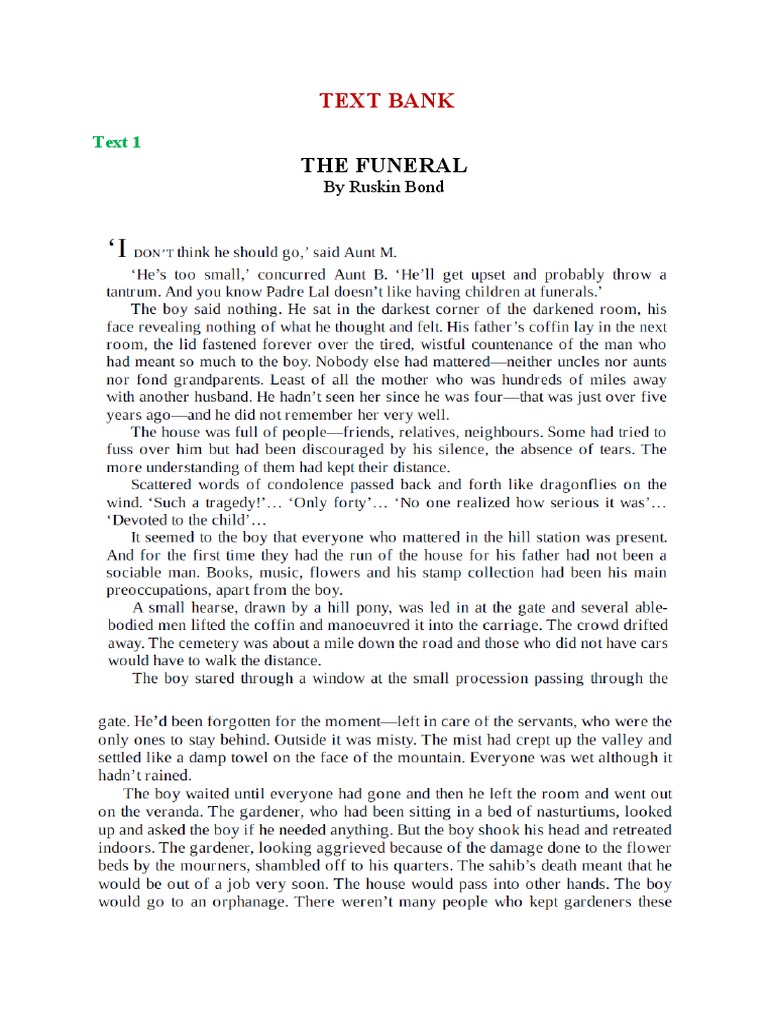 The Funeral Text Bank PDF