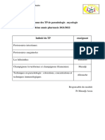 Programme Des TP Parasitoannée 2021 2022