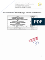 Planning Des Cours 5ème Chimie Analytique 2021 2022