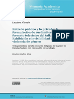 Laudano Acerca de Los Límites Entre Lo Público y Lo Privado en La Televisión Tesis Maestria 1999