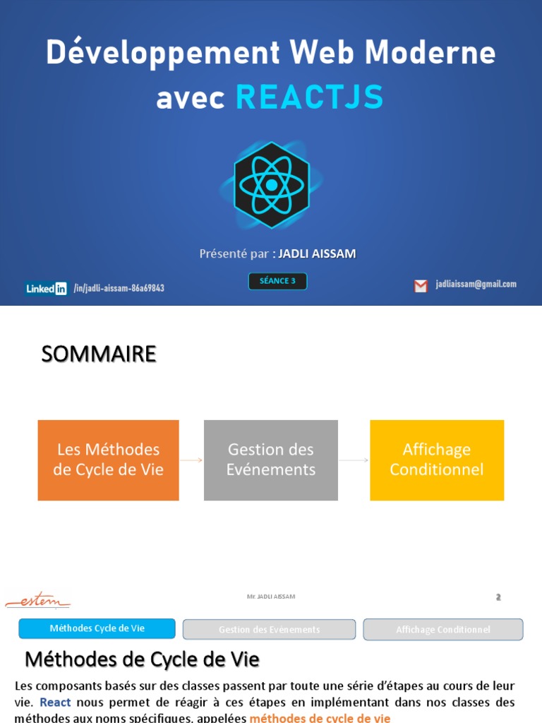 ESTEM ReactJS S3 | PDF | Ingénierie informatique | Informatique