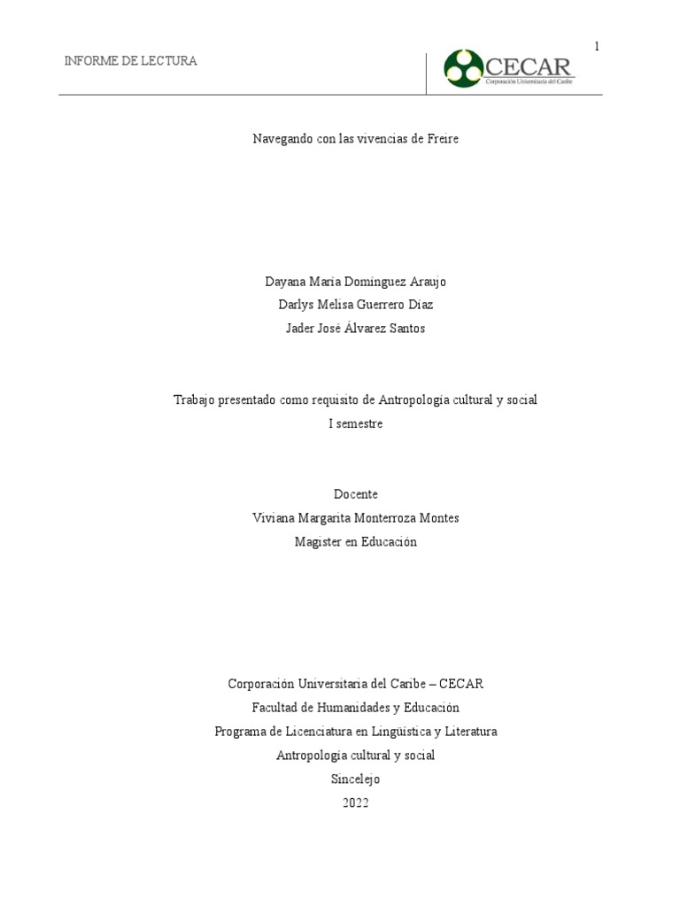 Informe De Lectura Pdf Enseñando Maestros