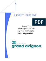 Livret Recommandations Post Operatoires Amygdalectomie