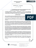 Decreto 066 Abril 25 de 2022 Se Adopta El Plan Local de Seguridad Vial para El Municipio