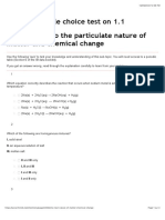 Multiple Choice Test On 1.1 Introduction To The Particulate Nature of Matter and Chemical Change