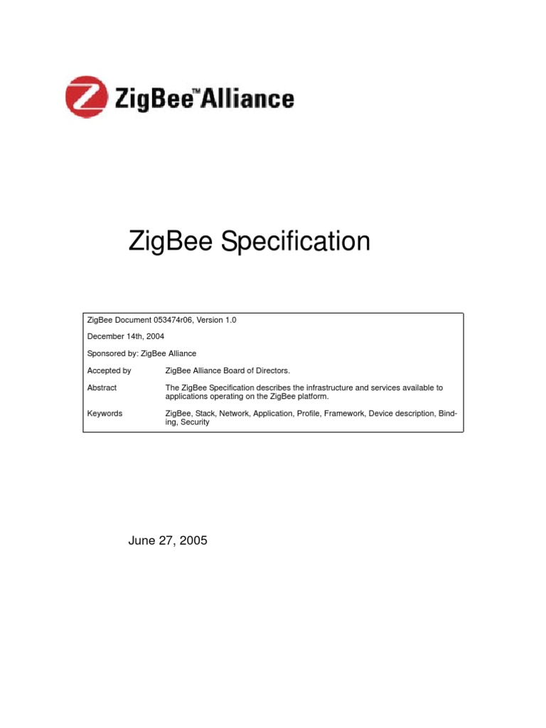 TSC ZigBee Specification | PDF