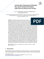 Digital Communication Management Planning, Activities and Evaluation Resolution of The Conflict Between Russia and Ukraine