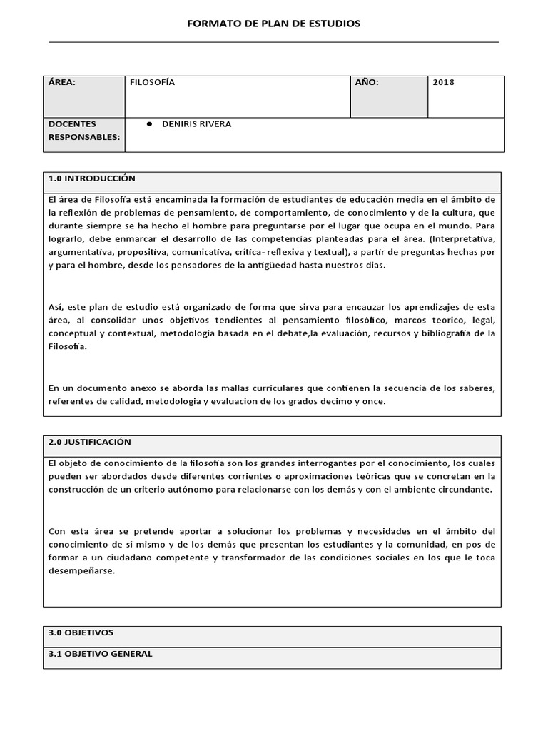 Plan de Estudios de Filosofía 2018 | PDF | Plan de estudios | Cognición