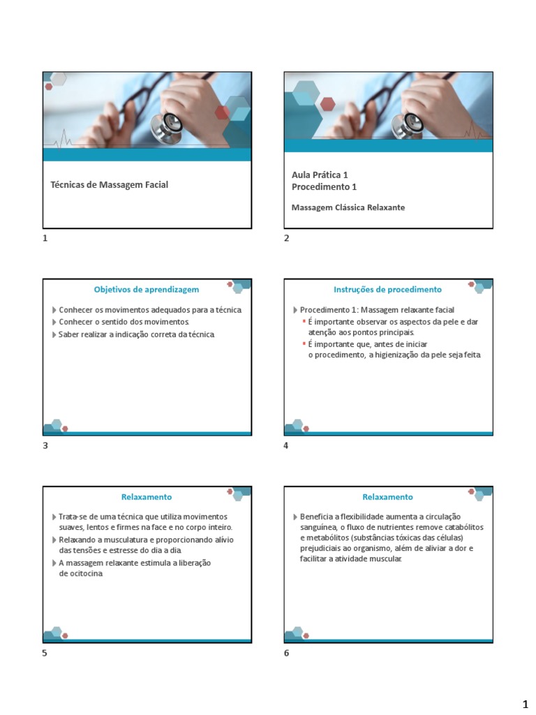 Massagem Facial Relaxante: Técnicas e Procedimentos | PDF | Massagem ...
