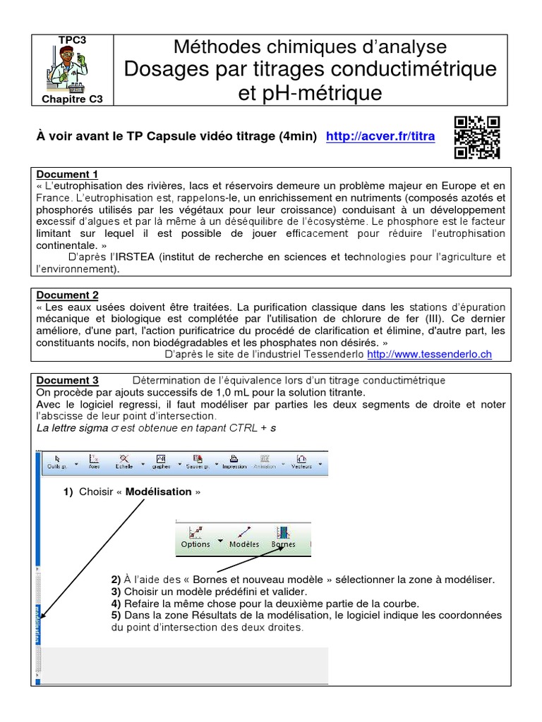 Titrages conductimétrique et pH-métrique | PDF | Titrage | Chimie