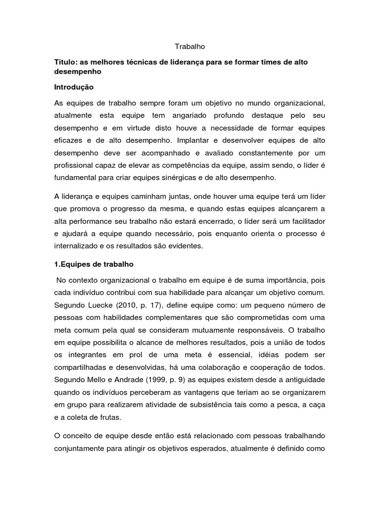 As Melhores Técnicas De Liderança Para Se Formar Times De Alto