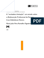 A "Verdadeira Limitação": Um Estudo Sobre A (Re) Inserção Profissional de Pessoas Com Deficiência Motora Maria João Pera Ramalho Figueiredo