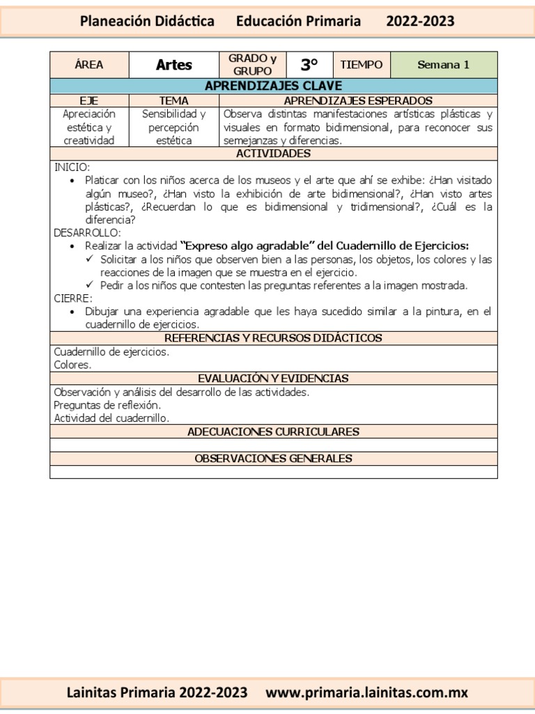 Actividades de Arte para Tercer Grado | PDF | Pinturas | Pintura con ...