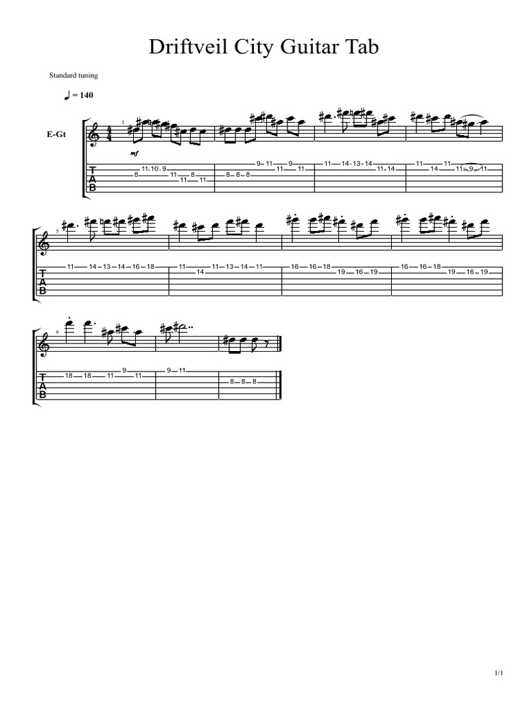 Driftveil City Guitar Tab Guide | PDF