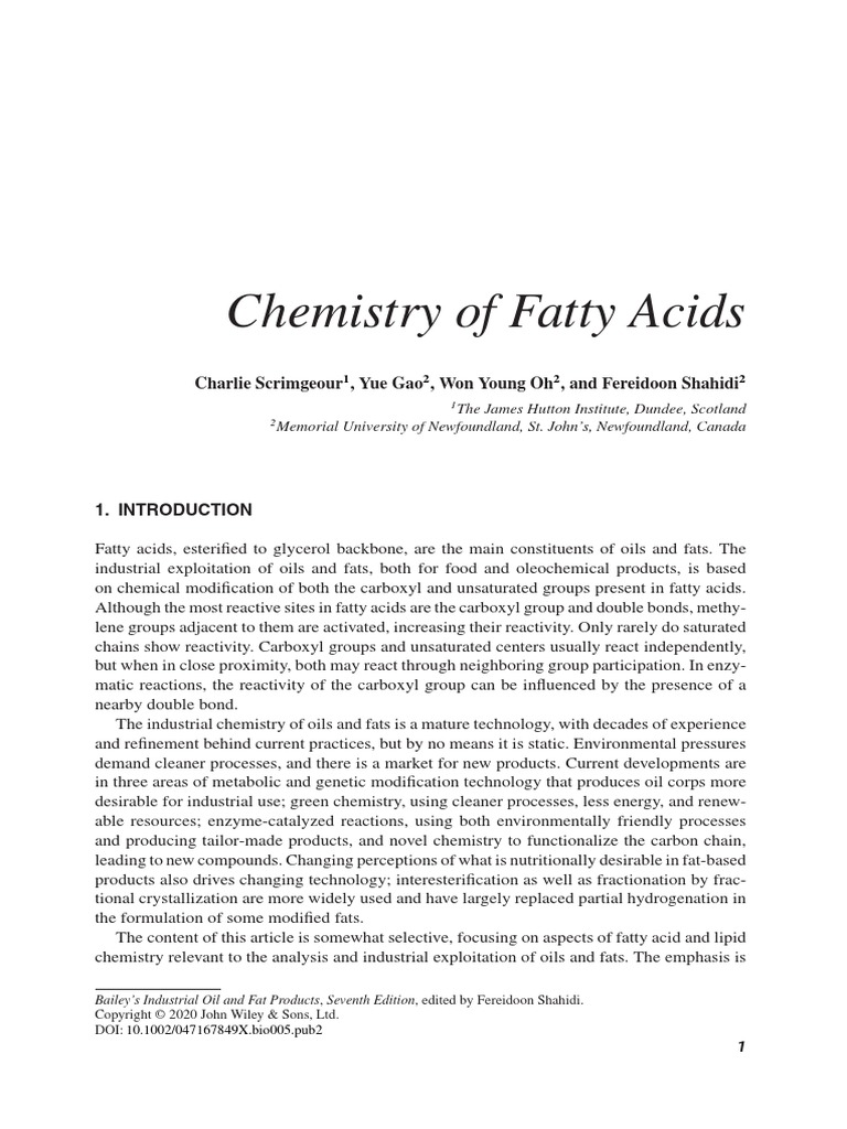 Bailey's Industrial Oil and Fat Products Volume 1 PDF Triglyceride