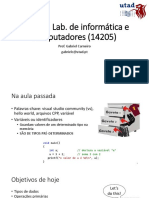 Lab. de informática - Introdução a variáveis, tipos de dados e funções em C