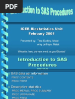 Introduction To Sas Procedures: 1