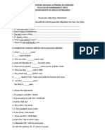 Possessive Adjectives Worksheet