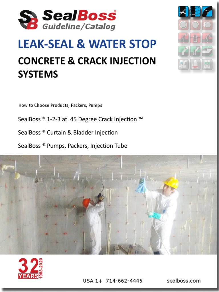 Sealboss Leak Seal Crack Injection Guideline PDF Valve Polyurethane