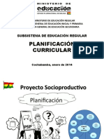 Planificación curricular y proyecto socioproductivo