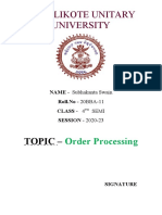 Order Processing at Khallikote University