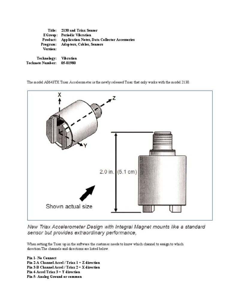 Triax Accelerometer A0643TX Setup Guide | PDF | Technology & Engineering
