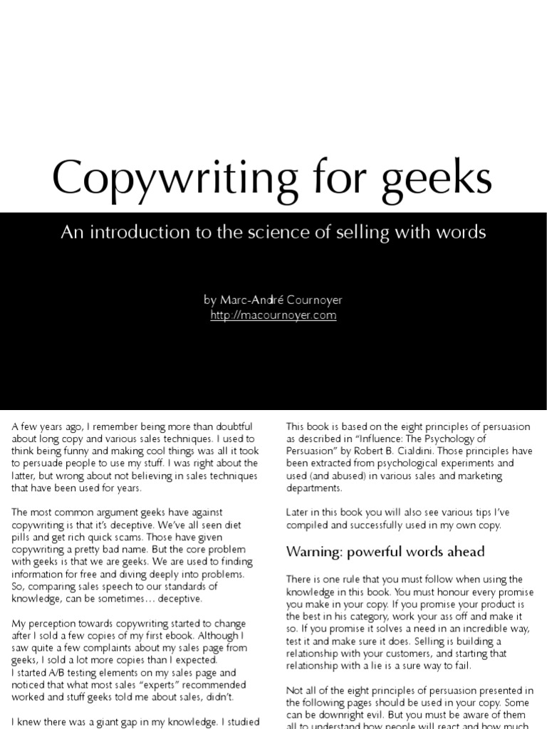 SEO Copywriting for Geeks Guide | PDF | Self-Improvement
