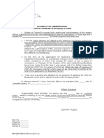 FSED 28F Affidavit of Undertaking (FSIC For Certificate of Occupancy Valid) Rev01