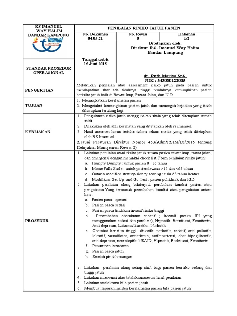 Penilaian Risiko Jatuh Pasien Pdf