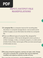 Input and Output Manipulations