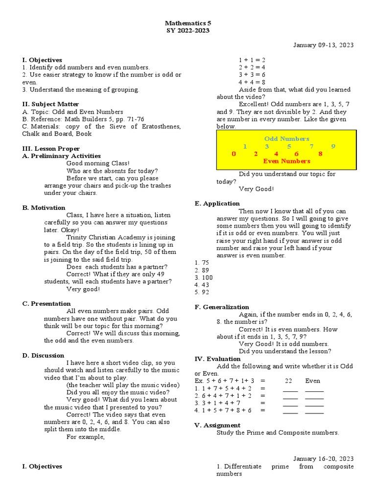 Classifying Numbers Identifying Prime and Composite Numbers PDF