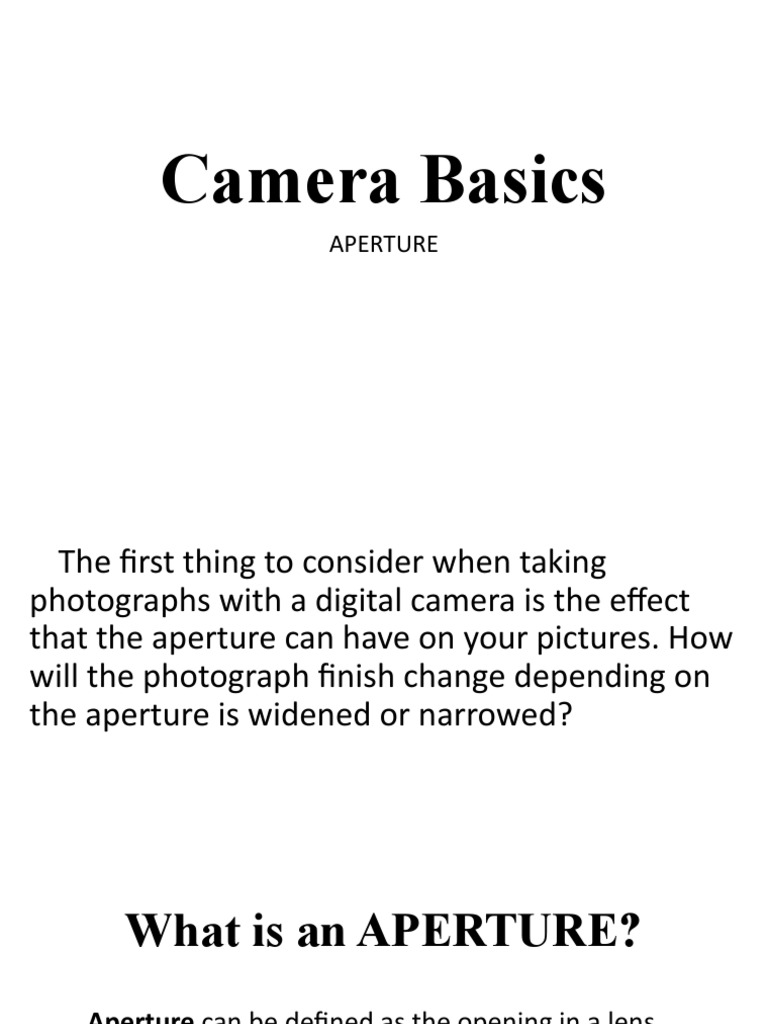 Camera Basics Aperture PDF