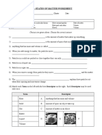 States of Matter Worksheet For STE