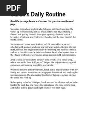 Sarahs Daily Routine 