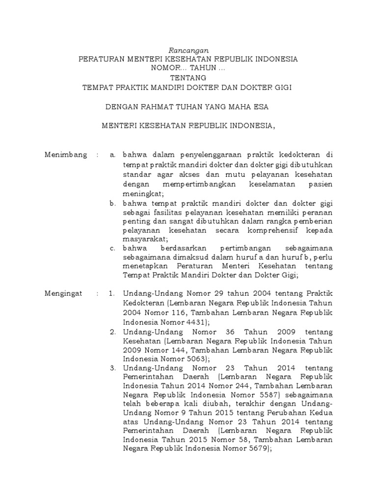 Peraturan TPMD dan TPMDG Kesehatan | PDF