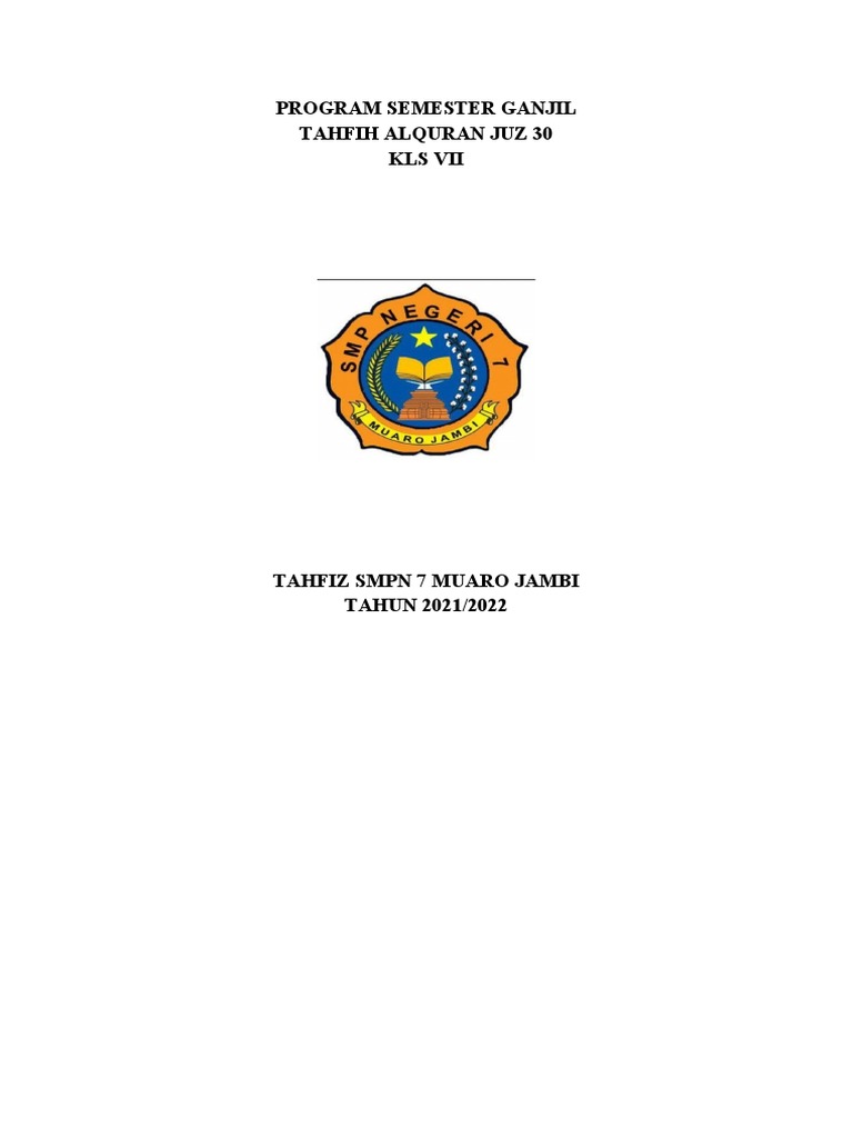 Program Tahfiz Al-Quran SMPN 7 Jambi | PDF