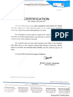Certificate of No Pending Case - Nuvali 2020