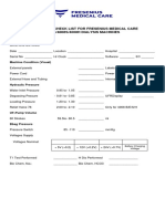 Calibration Check List For Fresenius Medical Care