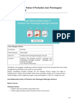 Soal Matematika Kelas 4 Perkalian Dan Pembagian Bilangan Desimal