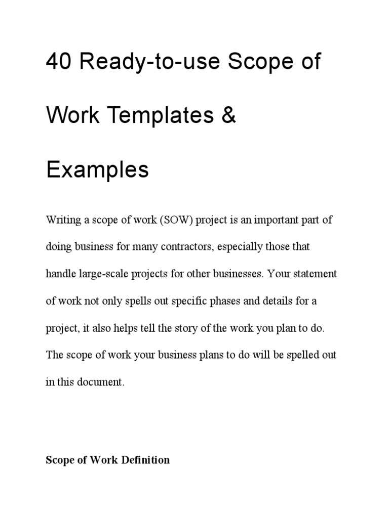 SOW Templates for Contractors | PDF