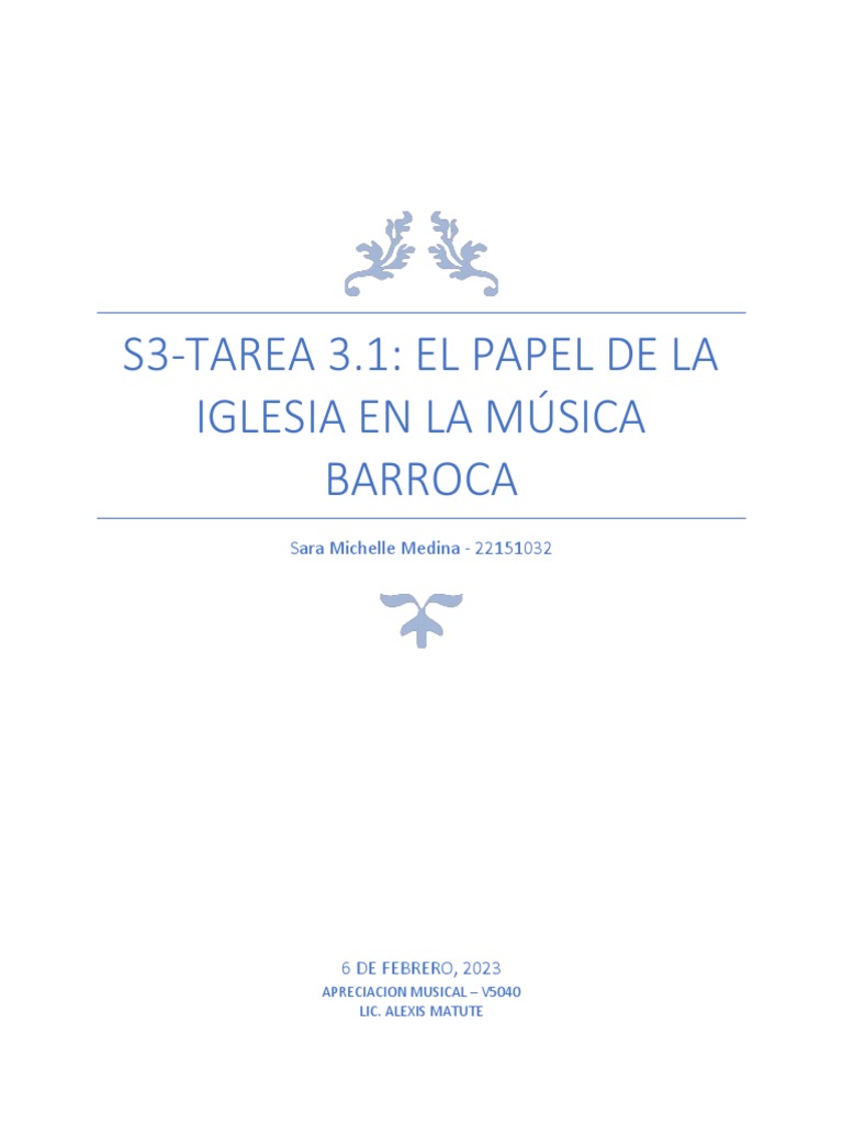 Papel de la Iglesia en la Música Barroca | PDF | obispo | Iglesia Católica