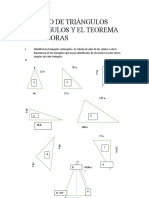 Ejercicio de Triángulos Rectángulos y El Teorema de Pitágoras