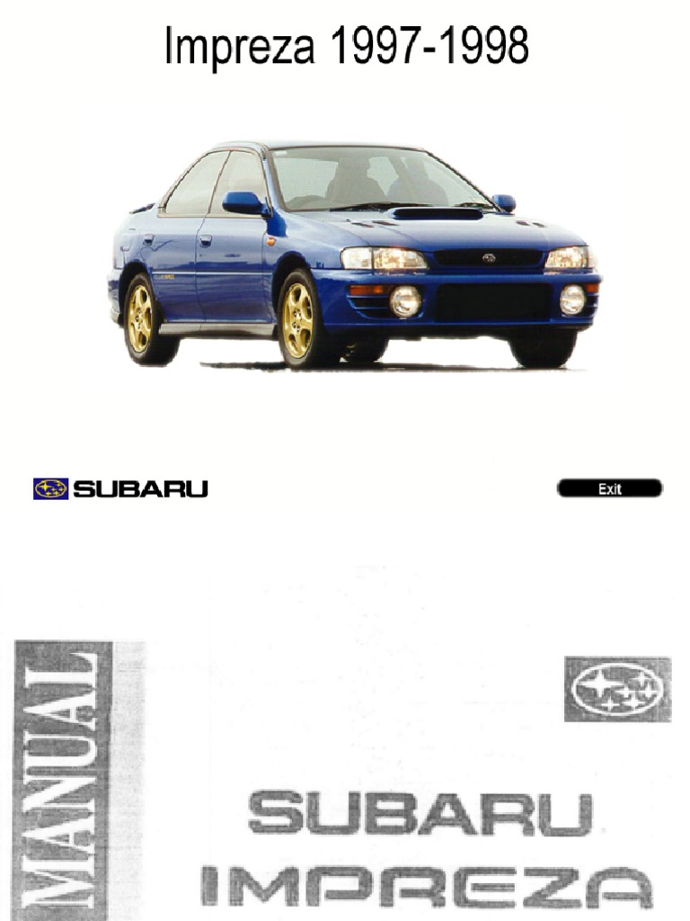 Subaru Impreza 1997 1998 Workshop Manual | PDF