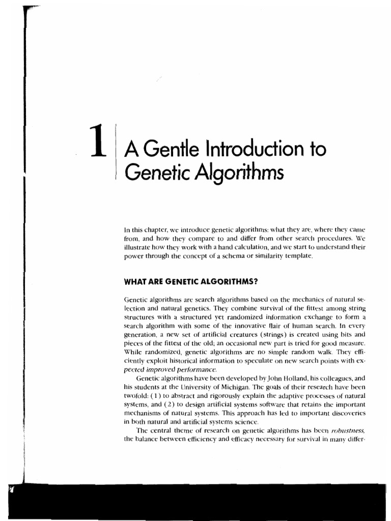 Goldberg Genetic Algorithm Chapter 01 | PDF