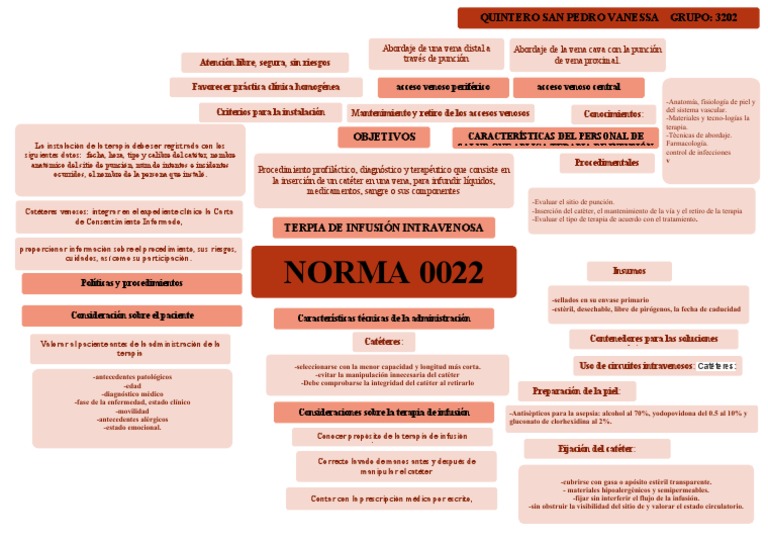 Mapa Conceptual de la Norma 022 Enfermería | PDF | Terapia intravenosa ...